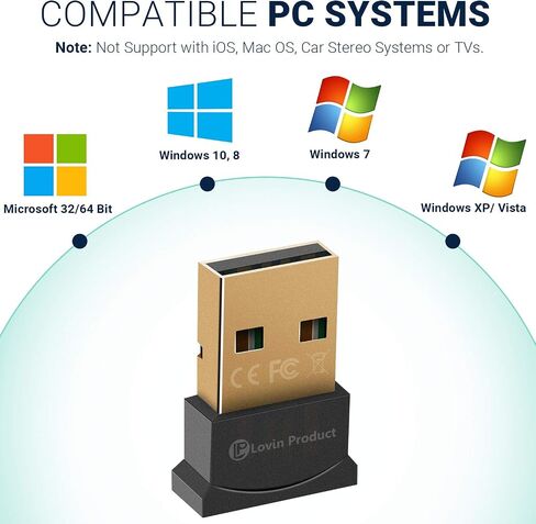 محول Bluetooth 5.0 USB، منتج Lovin USB Bluetooth 5.0 محول Micro EDR لاسلكي يدعم Windows 10،8.1/8،7،Vista،XP،32/64Bit لسطح المكتب، الكمبيوتر المحمول، سماعة الرأس، سماعة الرأس، لوحة المفاتيح، الماوس in Saudi Arabia
