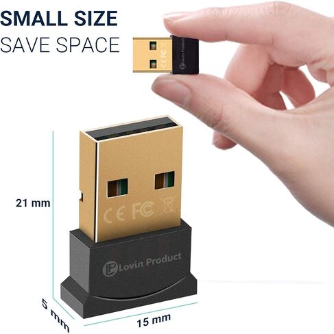 محول Bluetooth 5.0 USB، منتج Lovin USB Bluetooth 5.0 محول Micro EDR لاسلكي يدعم Windows 10،8.1/8،7،Vista،XP،32/64Bit لسطح المكتب، الكمبيوتر المحمول، سماعة الرأس، سماعة الرأس، لوحة المفاتيح، الماوس in Saudi Arabia