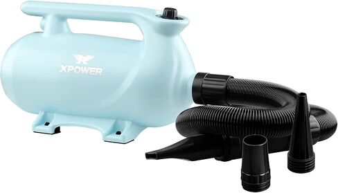 XPOWER B-123 Pet Dryer - Adjustable Speed and Temperature Control Dog Blow Dryer, Pet Hair Dryer with 3 Nozzle (Mint Green) in Kuwait