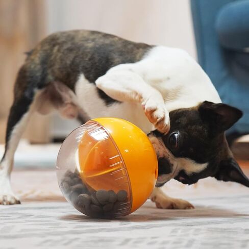 Dog Treat Ball, Adjustable Dispensing Interactive Toys, Squeaky Puppy Puzzle Toy for Boredom Slow Feeder (Blue) in Saudi Arabia
