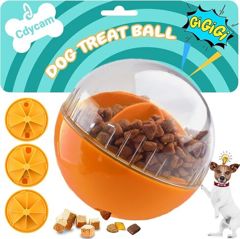 Dog Treat Ball, Adjustable Dispensing Interactive Toys, Squeaky Puppy Puzzle Toy for Boredom Slow Feeder (Blue) in Saudi Arabia