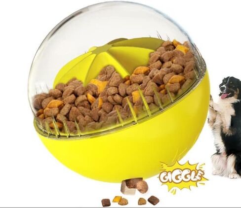 Dog Treat Ball, Adjustable Dispensing Interactive Toys, Squeaky Puppy Puzzle Toy for Boredom Slow Feeder (Blue) in Kuwait