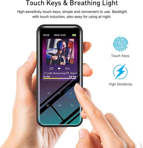 مشغل MP3 سعة 72 جيجابايت مع بلوتوث 5.2، ومشغل موسيقى مع مكبر صوت مدمج بشاشة 2.4 بوصة، وراديو FM، ومسجل صوت، وصوت HiFi، ووظيفة الكتاب الإلكتروني، وسماعات الأذن متضمنة in Kuwait