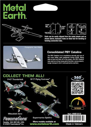 مجموعة نماذج معدنية ثلاثية الأبعاد من Fascinations Metal Earth Consolidated PBY Catalina مع ملاقط in Saudi Arabia