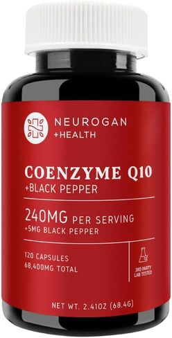 Neurogan CoQ10 Supplement - 200mg Coenzyme Q10 with Black Pepper | 68,400mg Total - for Heart & Cellular Vitality - Made in USA - 120 Capsules - 4 Month Supply in Kuwait