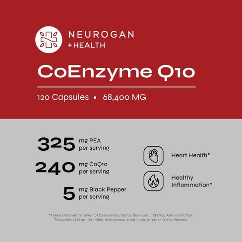 Neurogan CoQ10 Supplement - 200mg Coenzyme Q10 with Black Pepper | 68,400mg Total - for Heart & Cellular Vitality - Made in USA - 120 Capsules - 4 Month Supply in Kuwait