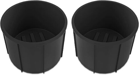 Rear of Center Console Cup Holder for Ford F150 2009-2014 with Flow Through Console Cup Holder Replacement Insert for F150 TPE Drink Bottle Holder 2PCS (with Flow Through Console) in Saudi Arabia