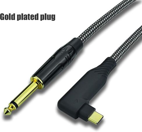 Guitar to USB C Cable Adapter, 10feet 6.35mm Quarter Inch 1/4 to USBC Type-C Guitar Bass Cord for Mac pad Android Phone Recording, Nylon Braid Heavy Duty, OFC Shield Noise Free in Saudi Arabia