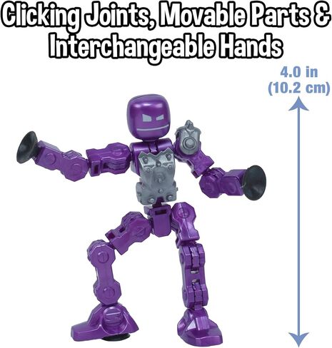 Zing Klikbot Galaxy Pack, Set of 3 Poseable Action Figures with Weapons, Includes 1 Hero (Ice), 1 Villain (Maze) and 1 Guardian (Scorpion), Stop Motion Animation Figure, Great for Kids Ages 6 and Up in Saudi Arabia