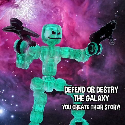 Zing Klikbot Galaxy Pack, Set of 3 Poseable Action Figures with Weapons, Includes 1 Hero (Ice), 1 Villain (Maze) and 1 Guardian (Scorpion), Stop Motion Animation Figure, Great for Kids Ages 6 and Up in Saudi Arabia