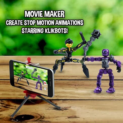 Zing Klikbot Galaxy Pack, Set of 3 Poseable Action Figures with Weapons, Includes 1 Hero (Ice), 1 Villain (Maze) and 1 Guardian (Scorpion), Stop Motion Animation Figure, Great for Kids Ages 6 and Up in Saudi Arabia