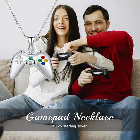 Game Controller Necklace 925 Sterling Silver Colorful Game Controller Pendant for Son Grandson Couple Friendship Necklace for Boys BFF Jewelry in Saudi Arabia