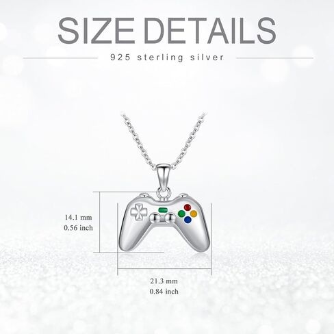 Game Controller Necklace 925 Sterling Silver Colorful Game Controller Pendant for Son Grandson Couple Friendship Necklace for Boys BFF Jewelry in Saudi Arabia