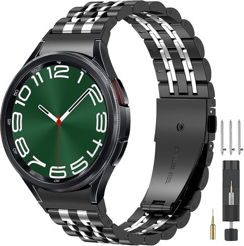 EZMVZKU Galaxy Watch 6 سوار معدني من الفولاذ المقاوم للصدأ، حزام بدون فجوة لساعة سامسونج جالاكسي 6 5 4 Classic 40 42 43 44 45 46 47 ملم in Kuwait