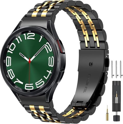 EZMVZKU Galaxy Watch 6 سوار معدني من الفولاذ المقاوم للصدأ، حزام بدون فجوة لساعة سامسونج جالاكسي 6 5 4 Classic 40 42 43 44 45 46 47 ملم in Kuwait