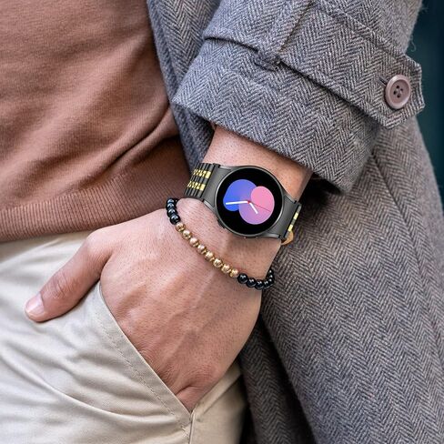 EZMVZKU Galaxy Watch 6 سوار معدني من الفولاذ المقاوم للصدأ، حزام بدون فجوة لساعة سامسونج جالاكسي 6 5 4 Classic 40 42 43 44 45 46 47 ملم in Kuwait