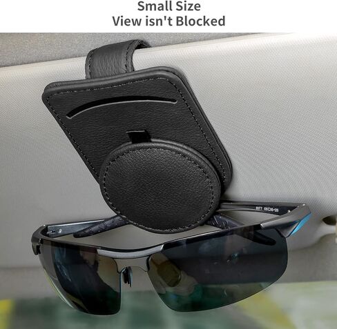 Sunglasses Holder for Car Sun Visor, Leather Ticket Card Clip，Magnetic Eyeglasses Hanger Mount (1pc Beige) in Saudi Arabia
