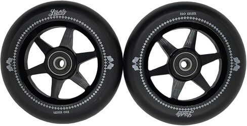 Liberty Pro Scooters - 110mm Sixstar Pro Freestyle Scooter Wheels (Pair) (Neo Chrome - Oil Slick) in Saudi Arabia