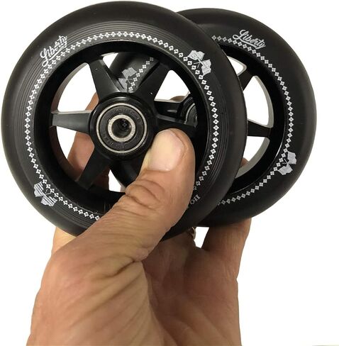 Liberty Pro Scooters - 110mm Sixstar Pro Freestyle Scooter Wheels (Pair) (Neo Chrome - Oil Slick) in Saudi Arabia