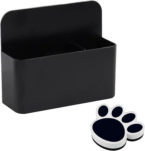 Magnetic Dry Erase Marker Holder, Black Magnetic Marker Holder for Whiteboard with Magnetic Paw Shaped Eraser, Magnetic Marker Holder for Fridge 2 Pack in Saudi Arabia