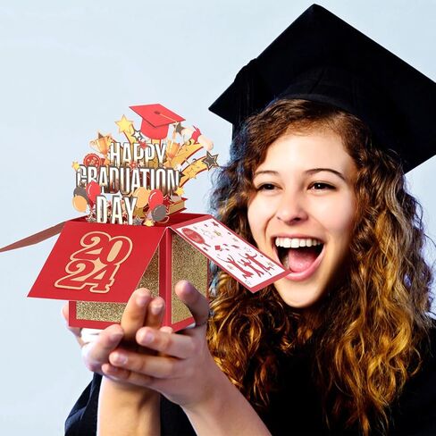 بطاقة التخرج المنبثقة من POPGIFTU، 2024 تخرج سعيد، بطاقة تهنئة تهنئة زرقاء ثلاثية الأبعاد مع مظروف للمدرسة الثانوية والكلية تهنئة بطاقة هدية شخصية له صديقها ابنها (أزرق) in Kuwait