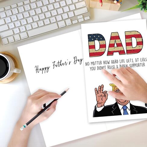 بطاقة عيد الأب المضحكة للأب من ترامب للأب، هدية بطاقة عيد الأب الفكاهة ترامب من الزوجة والابنة، بطاقة تهنئة عيد ميلاد ترامب للأب، بطاقة الأب الفريدة in Saudi Arabia