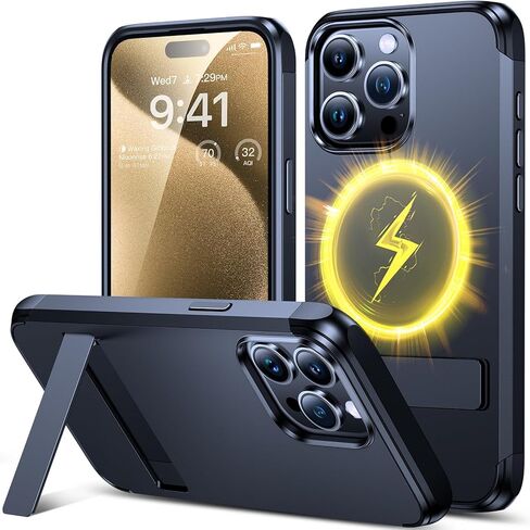 حافظة VICSEED لهاتف iPhone 15 Pro مع Magsafe وحامل، تصميم واقٍ لحافظة هاتف iPhone 15 pro in Kuwait