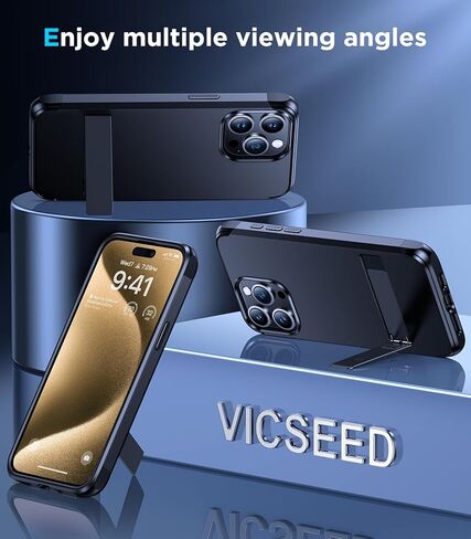 حافظة VICSEED لهاتف iPhone 15 Pro مع Magsafe وحامل، تصميم واقٍ لحافظة هاتف iPhone 15 pro in Kuwait