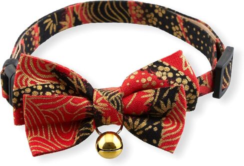 Gilded Gold Bow Tie Cat Collar (Red) in Saudi Arabia