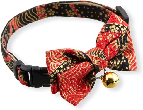 Gilded Gold Bow Tie Cat Collar (Red) in Saudi Arabia