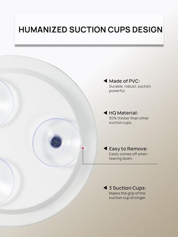 مرآة مكبرة 6 بوصات 15 مرة مع 3 أكواب شفط، مرآة مكياج للحمام (أبيض، مستديرة) in Kuwait