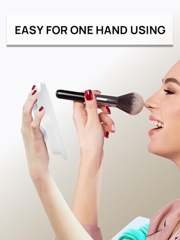 مرآة مكبرة 6 بوصات 15 مرة مع 3 أكواب شفط، مرآة مكياج للحمام (أبيض، مستديرة) in Kuwait