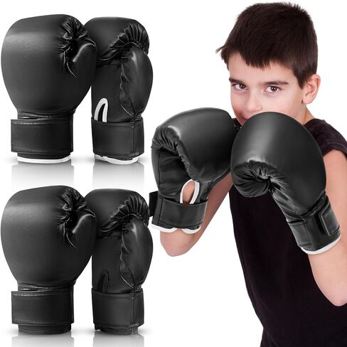 2 Pair Boxing Gloves for Kids Kickboxing Gloves Boxing Training Gloves Heavy Punching Bag Sparring Gloves for Muay Thai MMA Boxing Teaching, Gift for Age 3-18 Years in Kuwait