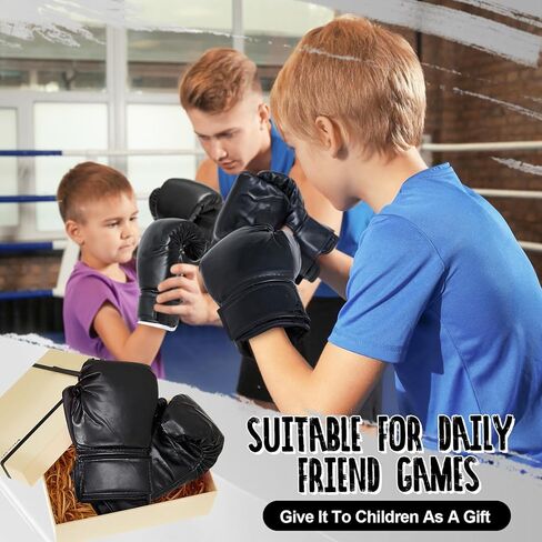 2 Pair Boxing Gloves for Kids Kickboxing Gloves Boxing Training Gloves Heavy Punching Bag Sparring Gloves for Muay Thai MMA Boxing Teaching, Gift for Age 3-18 Years in Kuwait