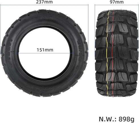 90/55-6، 10 × 3.0 10 بوصة أوسع وأكثر سمكًا من المطاط للطرق الوعرة المقاوم للانفجار، استبدال الإطارات بدون أنبوب لأجزاء عجلة سكوتر الركل الكهربائية 80/65-6 (2) in Kuwait