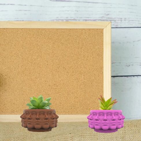 قالب سيليكون لوعاء الزهور متعدد الوجوه، قوالب راتنجات الإيبوكسي المتداخلة على شكل وجه، حامل قلم أسمنتي لوعاء النباتات العصارية، مزهرية رأس ووجه لتزيين المنزل in Kuwait