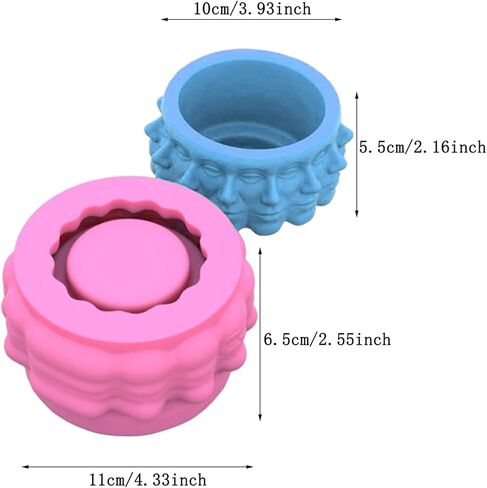 قالب سيليكون لوعاء الزهور متعدد الوجوه، قوالب راتنجات الإيبوكسي المتداخلة على شكل وجه، حامل قلم أسمنتي لوعاء النباتات العصارية، مزهرية رأس ووجه لتزيين المنزل in Kuwait