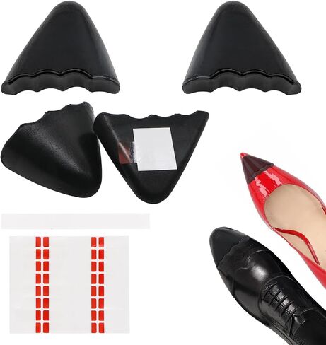 Shoe Filler Inserts 2 Pairs Shoes Cushion Fillers for Loose Shoes Foam Toe Filler to Make Big Shoes Fit Half-Size Insoles Adjust Shoe for High Heels Dress Shoes Boots with Tape (Large-Rounded,Black) in Saudi Arabia