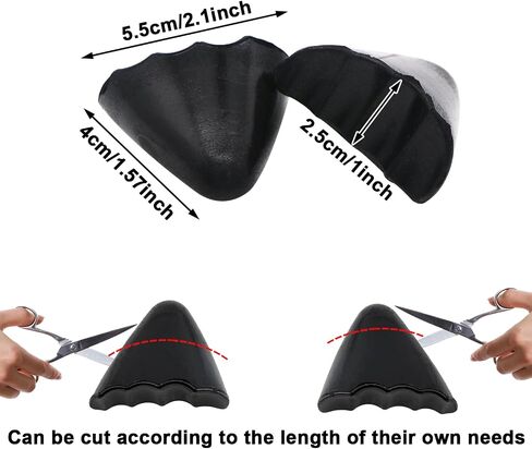 Shoe Filler Inserts 2 Pairs Shoes Cushion Fillers for Loose Shoes Foam Toe Filler to Make Big Shoes Fit Half-Size Insoles Adjust Shoe for High Heels Dress Shoes Boots with Tape (Large-Rounded,Black) in Saudi Arabia