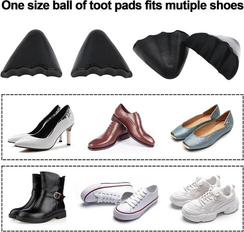 Shoe Filler Inserts 2 Pairs Shoes Cushion Fillers for Loose Shoes Foam Toe Filler to Make Big Shoes Fit Half-Size Insoles Adjust Shoe for High Heels Dress Shoes Boots with Tape (Large-Rounded,Black) in Saudi Arabia