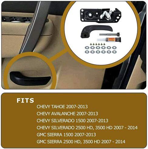 Lelecar 20833606 مقبض الباب الداخلي الجانبي للسائق لسيارة Chevy Silverado/GMC Sierra 1500 2500 3500 2007-2013 Tahoe/Yukon 2007-2014 Escalade 2007-2011 يستبدل 20871488 80374 in Saudi Arabia