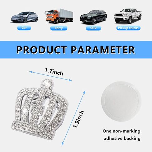 Car Engines Start Stop Button Cover, Diamond Rhinestone Push Start Button Protective Decal, Anti-Scratch Ignition Start and Stop Engine Decorative Sticker, Car Accessories (White Crown) in Saudi Arabia