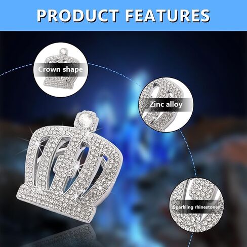 Car Engines Start Stop Button Cover, Diamond Rhinestone Push Start Button Protective Decal, Anti-Scratch Ignition Start and Stop Engine Decorative Sticker, Car Accessories (White Crown) in Saudi Arabia
