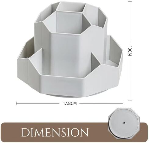Pencil Holder Rotating Pen Organizer 9 Slots 360-Degree Rotation Pencil Pen Organizers for Office Desk, Desktop Storage Pen Organizers Stationery Supplies (White) in Saudi Arabia