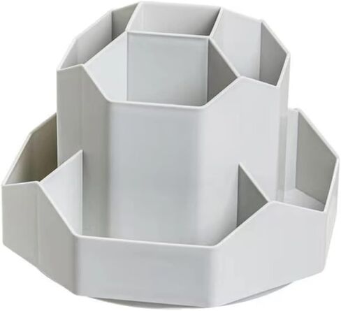 Pencil Holder Rotating Pen Organizer 9 Slots 360-Degree Rotation Pencil Pen Organizers for Office Desk, Desktop Storage Pen Organizers Stationery Supplies (White) in Saudi Arabia
