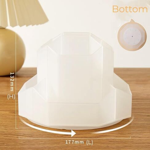 Pencil Holder Rotating Pen Organizer 9 Slots 360-Degree Rotation Pencil Pen Organizers for Office Desk, Desktop Storage Pen Organizers Stationery Supplies (White) in Saudi Arabia