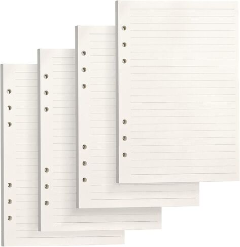 Colorlife A5 Refill Paper 4 Pack Filler Paper 100GSM Thick Refill Lined Paper 6-Hole Filler Inserts Loose Leaf Paper 180 Sheets (360 Pages) Refillable Paper for 6-Ring Binder Journal Notebook in Saudi Arabia