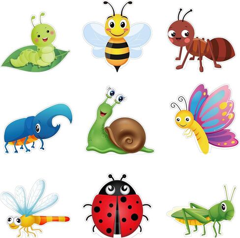 45 Pcs Bugs Bulletin Board Cutouts Insect Bug Mini Accents Card Theme Summer Classroom Decoration Butterfly Bee for Early Childhood Teacher Student School Party Supplies in Saudi Arabia