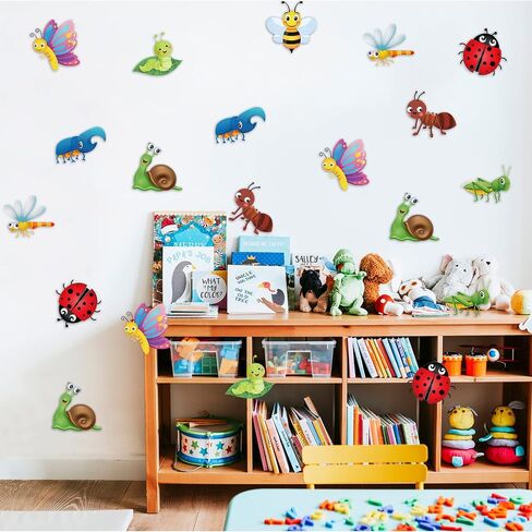 45 Pcs Bugs Bulletin Board Cutouts Insect Bug Mini Accents Card Theme Summer Classroom Decoration Butterfly Bee for Early Childhood Teacher Student School Party Supplies in Saudi Arabia