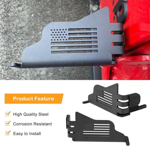 دواسات مسند قدم معدنية للباب الأمامي لمفصلات الباب مناسبة لسيارة Jeep Wrangler JK JKU JL JLU 2007-2022 & Jeep Gladiator JT 2020 2021 2022 دواسة باب مثبتة بمفصلات خارجية بنمط العلم الأمريكي (قطعتان) in Kuwait